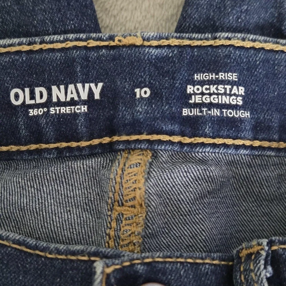 Old Navy Jeans Girls 10 Blue High Rise Rockstar Jegging Skinny Stretch Denim